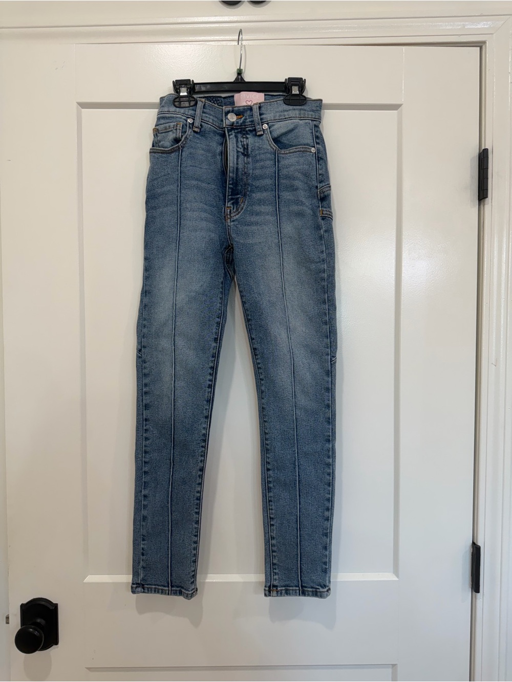 REVICE High-Rise Slim Jeans in Light Blue Wash